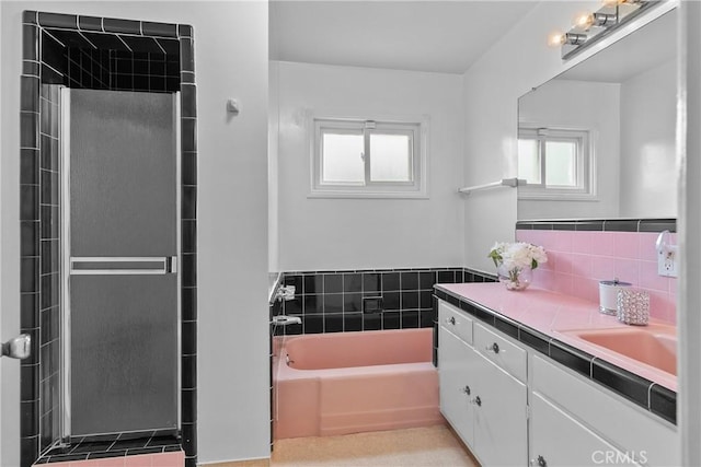 12319 Aneta St, Culver City, CA 90230 - full bath featuring vanity, a bath, and a shower stall