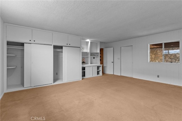 12319 Aneta St, Culver City, CA 90230 - unfurnished bedroom featuring light colored carpet, a textured ceiling, and two closets