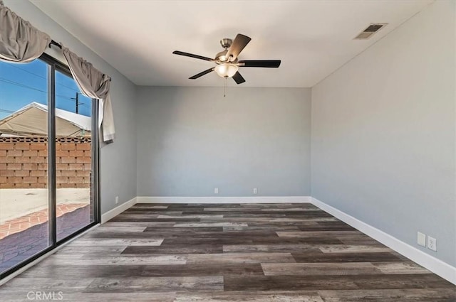 3920 Roxbury Dr, Hemet, CA 92545 - spare room featuring a ceiling fan and wood finished floors
