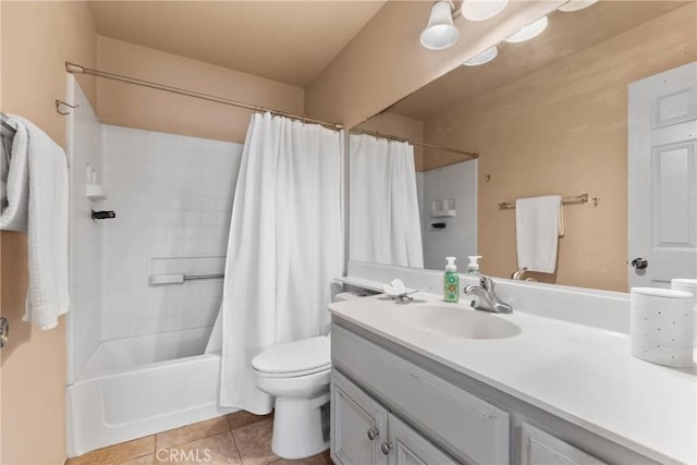 20241 Edmund Rd, Riverside, CA 92508 - bathroom with vanity, tile patterned flooring, and shower / tub combo with curtain