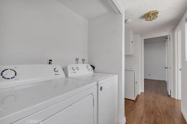 20155 Keswick St Unit 211, Winnetka, CA 91306 - laundry room with separate washer and dryer, wood finished floors, and a textured ceiling