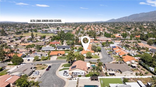 9211 Regency Way, Rancho Cucamonga, CA 91701 - aerial perspective of suburban area featuring mountains