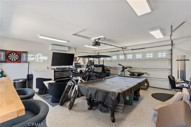 10171 Kukui Dr, Huntington Beach, CA 92646 - recreation room featuring a wall unit AC, billiards, and a garage
