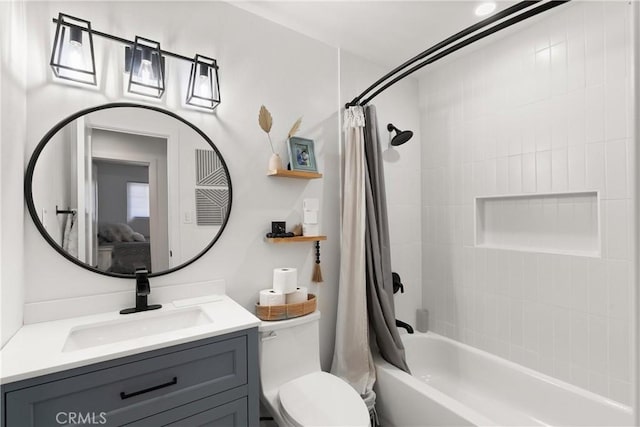 10171 Kukui Dr, Huntington Beach, CA 92646 - bathroom with shower / bathtub combination with curtain and vanity