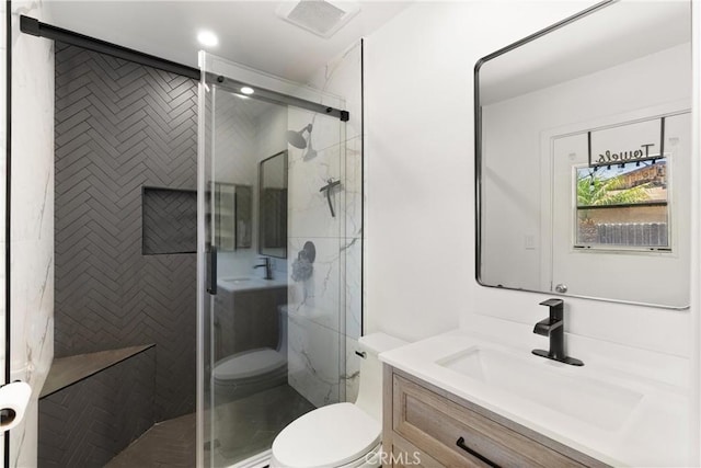 10171 Kukui Dr, Huntington Beach, CA 92646 - bathroom with vanity and a shower stall