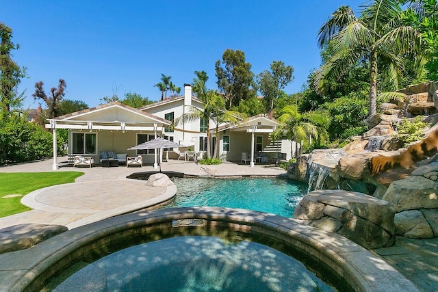245 S Via Montanera, Anaheim Hills, CA 92807 - view of pool featuring a patio and a pool with connected hot tub