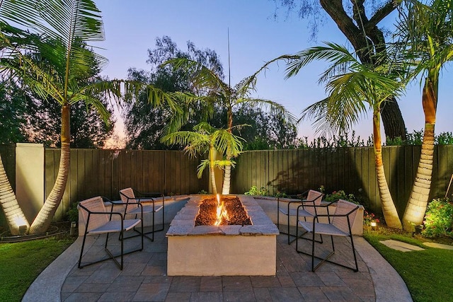245 S Via Montanera, Anaheim Hills, CA 92807 - fenced backyard featuring an outdoor fire pit and a patio
