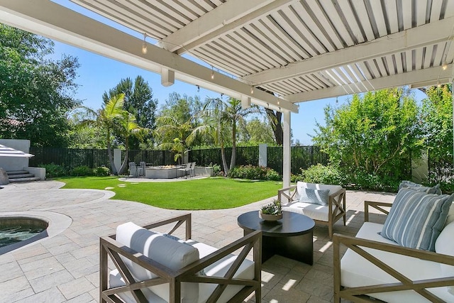 245 S Via Montanera, Anaheim Hills, CA 92807 - fenced backyard featuring an outdoor hangout area and a patio