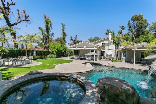 245 S Via Montanera, Anaheim Hills, CA 92807 - view of pool featuring a patio area and a pool with connected hot tub