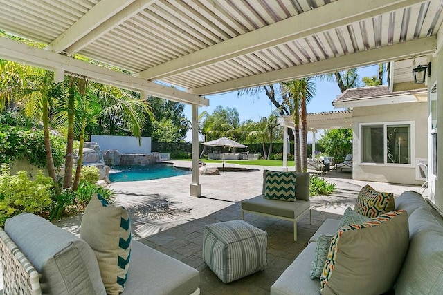245 S Via Montanera, Anaheim Hills, CA 92807 - fenced backyard with a pergola, an outdoor hangout area, and a patio
