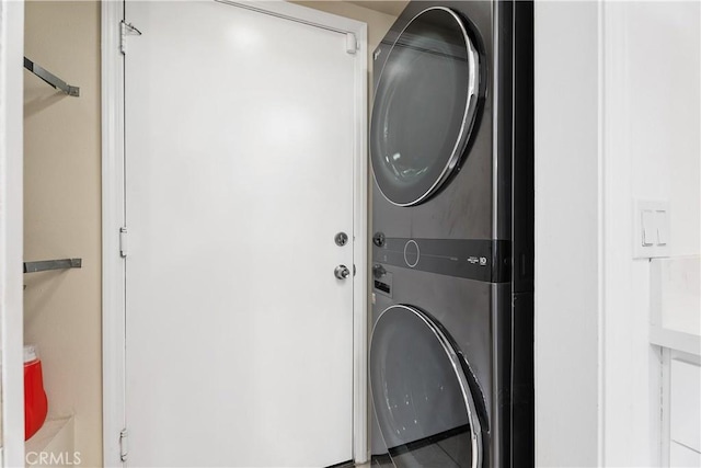 11521 Double Eagle Dr, Whittier, CA 90604 - washroom with stacked washer / drying machine