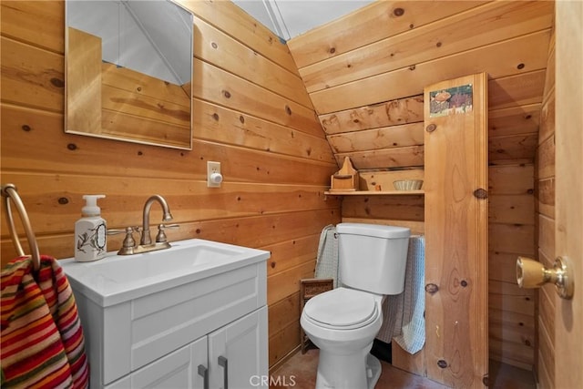26251 Alpine Ln, Twin Peaks, CA 92391 - half bath featuring vanity and wooden walls