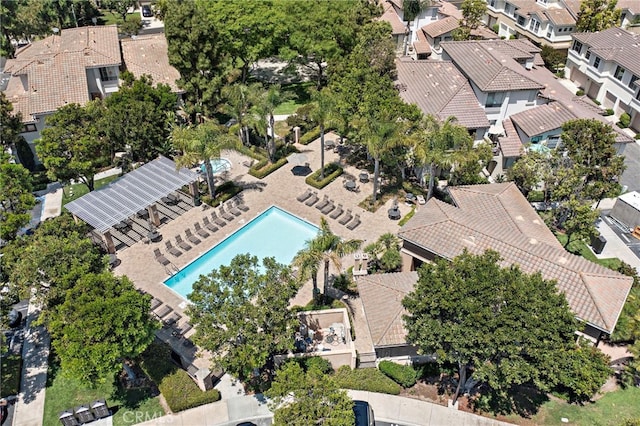 811 Larkridge, Irvine, CA 92618 - aerial perspective of suburban area featuring a pool