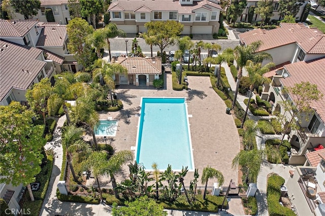 811 Larkridge, Irvine, CA 92618 - aerial view of property's location with nearby suburban area and a pool