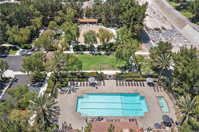811 Larkridge, Irvine, CA 92618 - aerial view of property and surrounding area with a pool