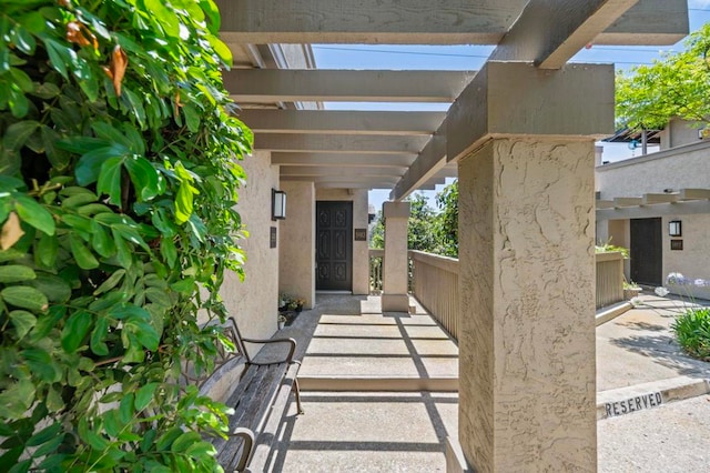 5983 Gaines St, San Diego, CA 92110 - property entrance with stucco siding