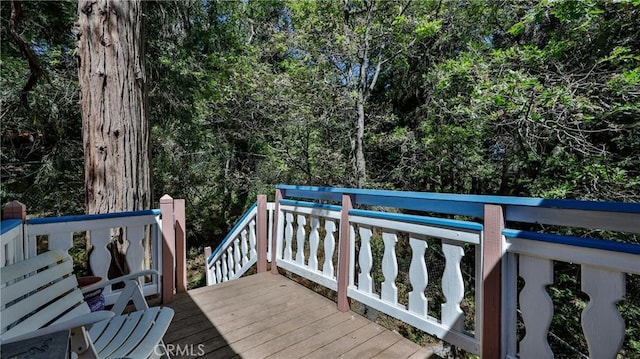 24083 Cresta Dr, Crestline, CA 92325 - view of wooden deck