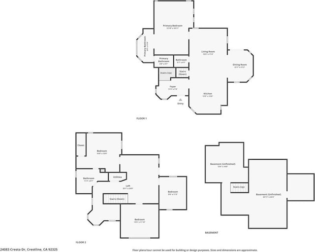 24083 Cresta Dr, Crestline, CA 92325 - view of property floor plan