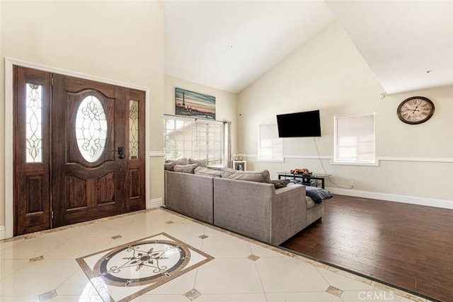 15521 Sandra Ln, Sylmar, CA 91342 - tiled entrance foyer with high vaulted ceiling and baseboards