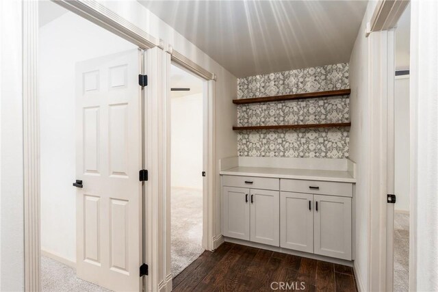 14137 Viburnum Dr, Whittier, CA 90604 - bar with dark wood-style floors and dark carpet