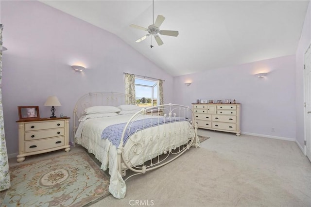 28201 Stallion Springs Dr, Tehachapi, CA 93561 - carpeted bedroom with lofted ceiling and ceiling fan