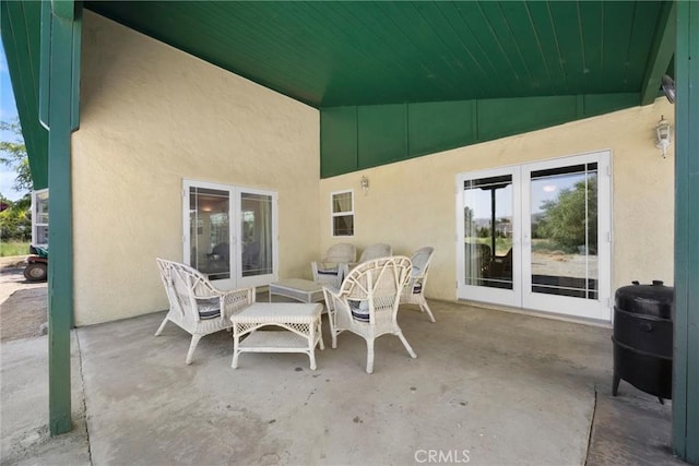 28201 Stallion Springs Dr, Tehachapi, CA 93561 - view of patio / terrace featuring french doors