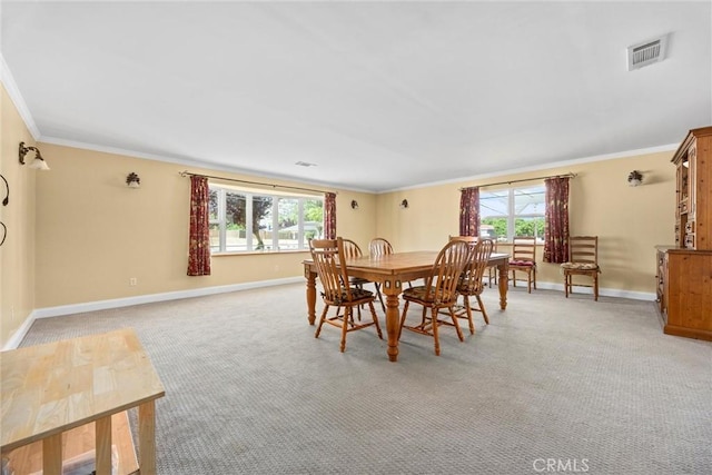 28201 Stallion Springs Dr, Tehachapi, CA 93561 - dining area with crown molding and light carpet