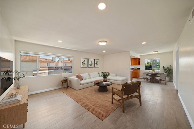 1524 Acacia Unit 5, Alhambra, CA 91801 - living room with light wood-style floors and recessed lighting