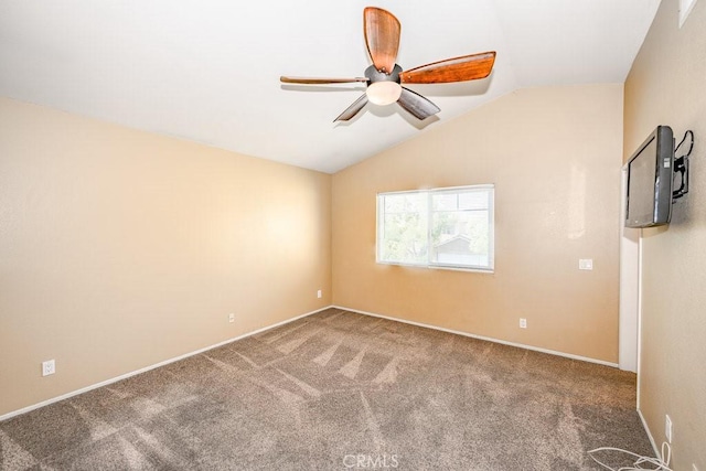 27625 Primrose Ln, Castaic, CA 91384 - carpeted spare room with vaulted ceiling and a ceiling fan