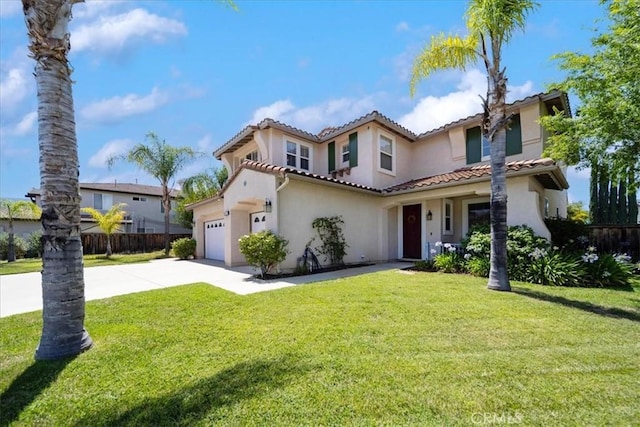 42365 Westar Ct, Murrieta, CA 92562 - mediterranean / spanish-style house featuring concrete driveway, stucco siding, a tile roof, and an attached garage