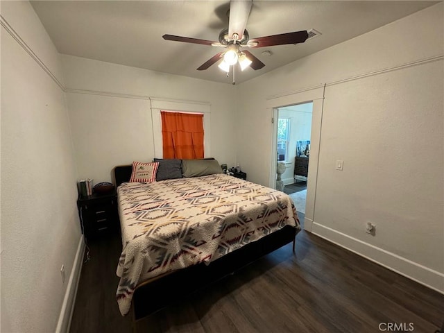 1355 N Gordon St, Pomona, CA 91768 - bedroom with wood finished floors and a ceiling fan