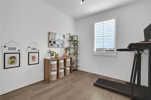 1768 Camellia Ln, Redlands, CA 92374 - exercise room with light wood finished floors