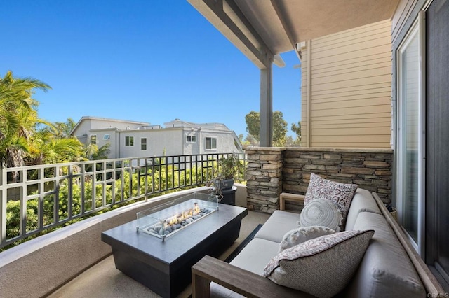834 S Cedros, Solana Beach, CA 92075 - patio / terrace featuring an outdoor living space with a fire pit and a residential view