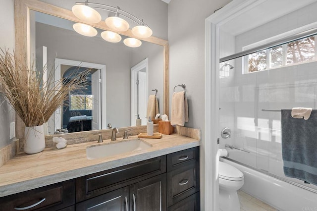 834 S Cedros, Solana Beach, CA 92075 - full bathroom featuring vanity, shower / bath combination with glass door, and tile patterned flooring