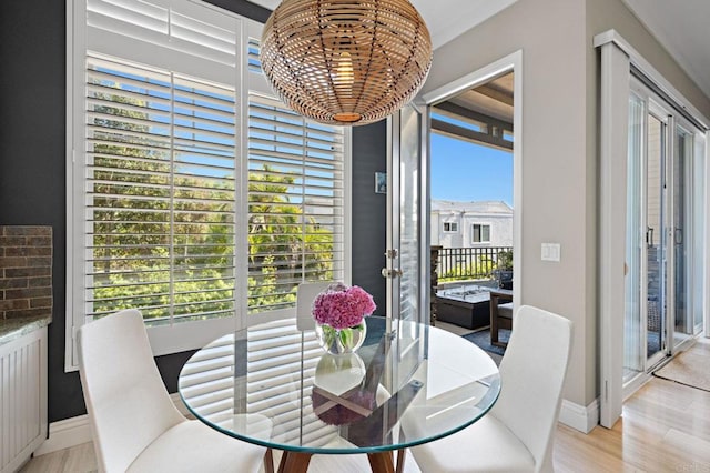 834 S Cedros, Solana Beach, CA 92075 - dining space featuring plenty of natural light and light wood finished floors