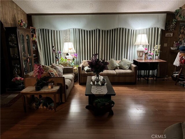 1113 Mohawk Unit 112, Topanga, CA 90290 - living room with a textured ceiling and hardwood / wood-style flooring