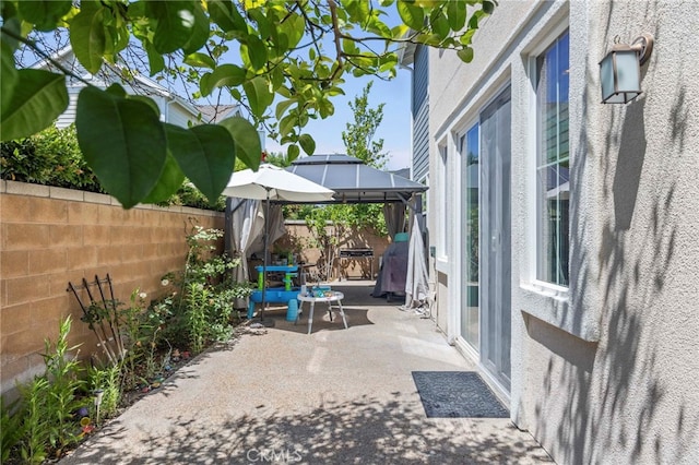 15530 Bonsai Way, Tustin, CA 92782 - fenced backyard featuring a gazebo and a patio area