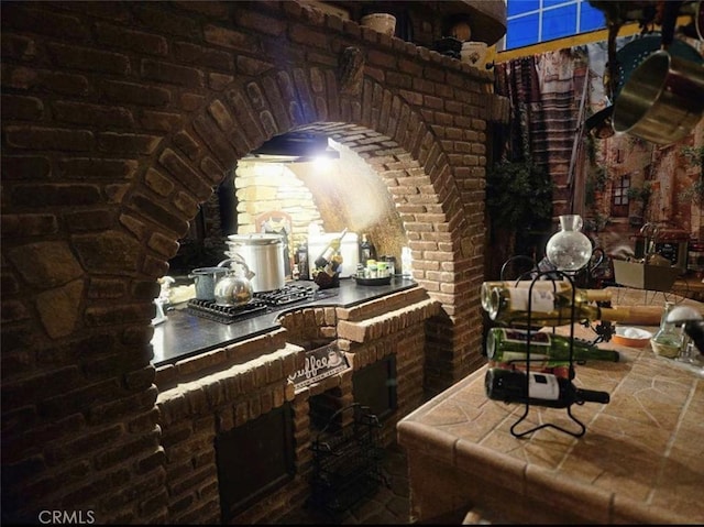 2617 Arbor Dr, Frazier Park, CA 93225 - wine area featuring brick wall