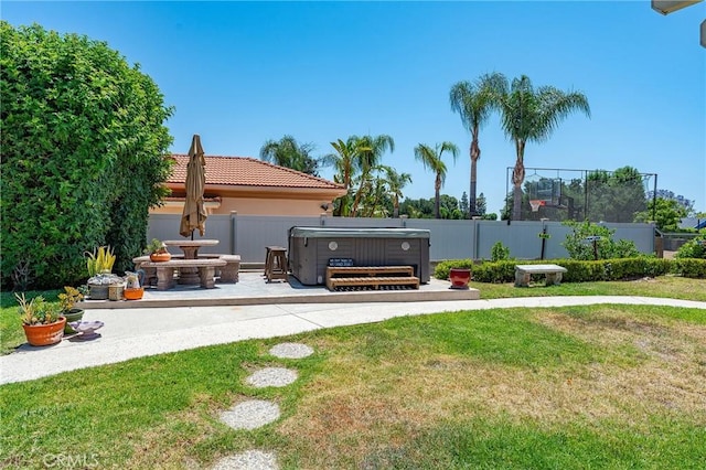 22501 Marilla St, Chatsworth, CA 91311 - view of yard with a hot tub and a patio