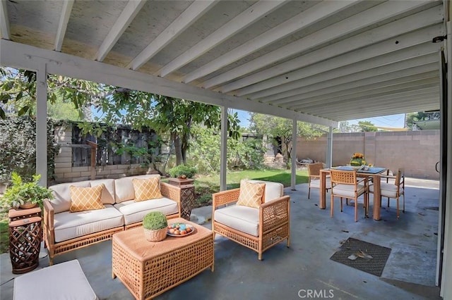 12911 Browning Ave, North Tustin, CA 92705 - fenced backyard featuring an outdoor hangout area, outdoor dining area, and a patio area