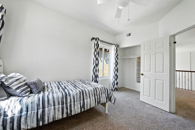 18103 Smokesignal Dr, San Diego, CA 92127 - bedroom featuring carpet floors, a closet, and a ceiling fan