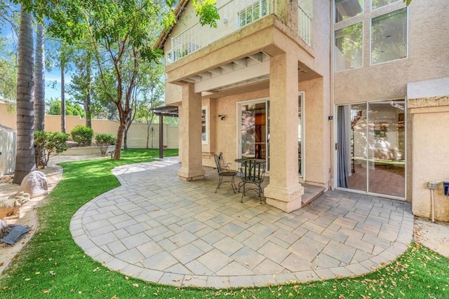 18103 Smokesignal Dr, San Diego, CA 92127 - fenced backyard featuring a patio