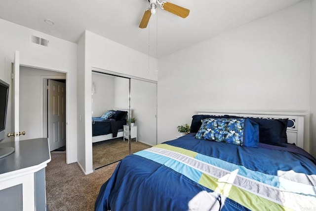 18103 Smokesignal Dr, San Diego, CA 92127 - carpeted bedroom featuring a closet and a ceiling fan