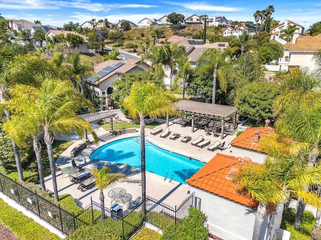 18103 Smokesignal Dr, San Diego, CA 92127 - community pool with a pergola, a patio area, a residential view, and a gazebo