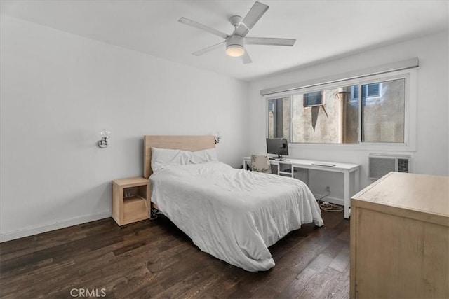 1411 N Hayworth Ave Unit 15, West Hollywood, CA 90046 - bedroom featuring dark wood-type flooring and ceiling fan