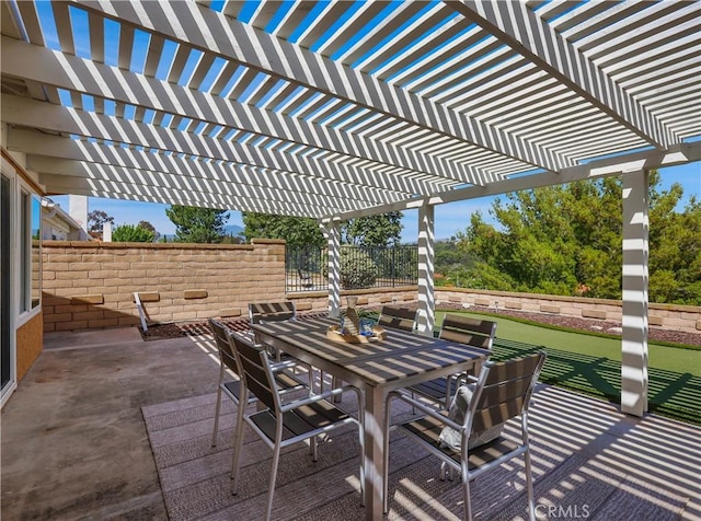 22182 Platino, Mission Viejo, CA 92691 - view of patio / terrace with outdoor dining space and a pergola