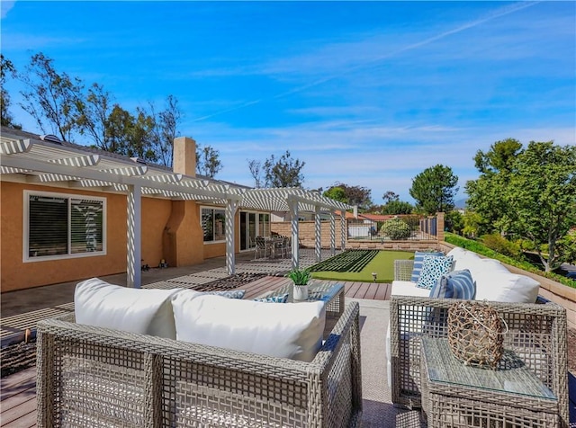 22182 Platino, Mission Viejo, CA 92691 - deck with a pergola, an outdoor hangout area, and a patio
