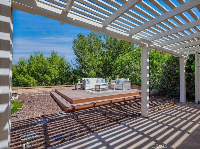 22182 Platino, Mission Viejo, CA 92691 - view of patio featuring an outdoor hangout area and a pergola