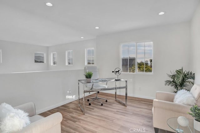 24186 Matthew Pl, Newhall, CA 91321 - office area featuring recessed lighting and wood finished floors