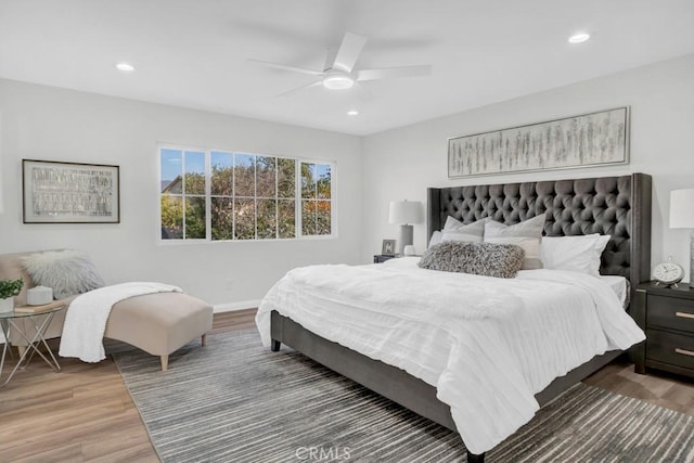 24186 Matthew Pl, Newhall, CA 91321 - bedroom featuring wood finished floors, recessed lighting, and ceiling fan